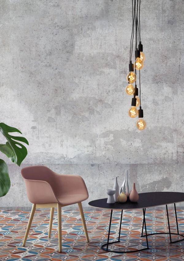 Lucide FIX - Pendant light - 7xE27 - Black - atmosphere 1